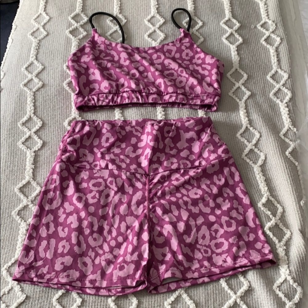Leopard print workout set